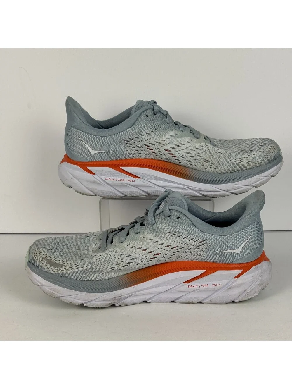 Hoka Clifton 8 Wide Blue Fog Running Shoes Comfort Womens Size 9.5 D WIDE